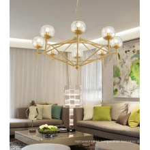 Pendente moderno de ouro de agnes de vidro cobre lustre de teto moderno